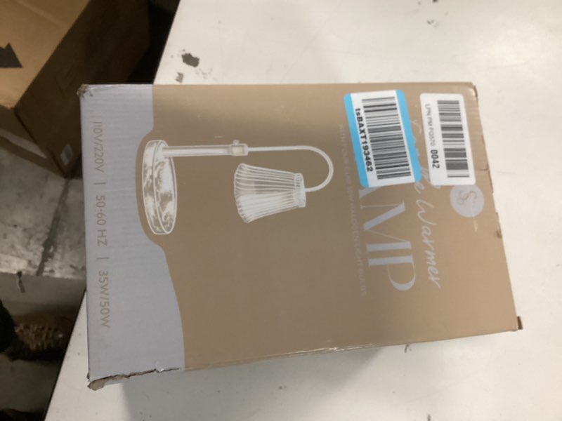 Condition photo showing New/Like New for Flameless Candle Warmer Lamp for Jar Candles Large & Small – Dimmable Lamp Candle Warmer Electric with Large Marble Base & Adjustable Height – Candle Melter with Timer and 4 Halogen Light Bulbs White