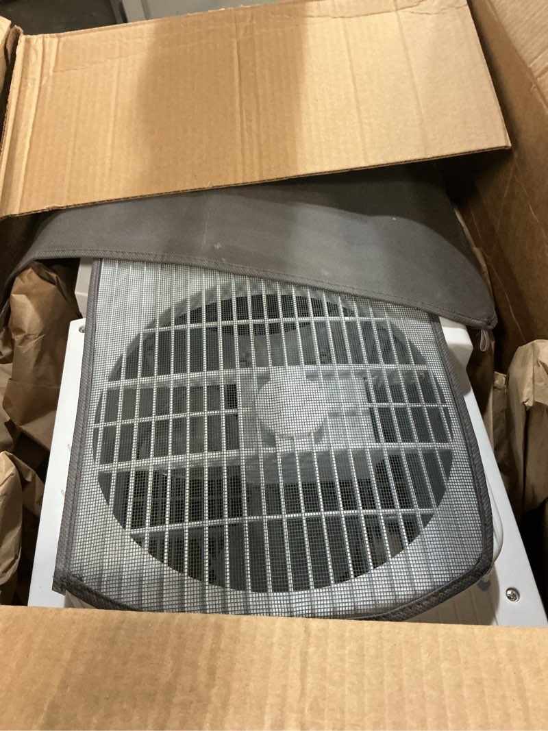 Condition photo showing As Is for comfort zone twin window fan with reversible airflow control, 9 inch, auto-locking expanders, 2 spee