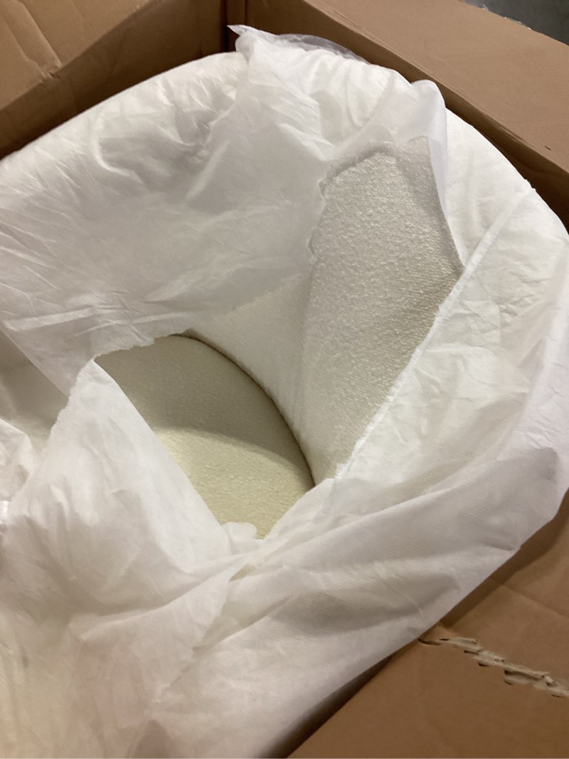 Condition photo showing New/Like New for mainstays boucle swivel accent chair, cream