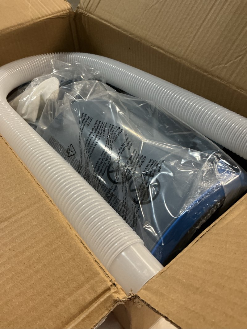 Condition photo showing Good Condition for deeprclean upgrade above ground pool skimmer comes with 3 socks, anti-tilt wall mount surface skimmer, removable skimmer basket, adjustable height bracket, auto skimming pool surface leaves - blue