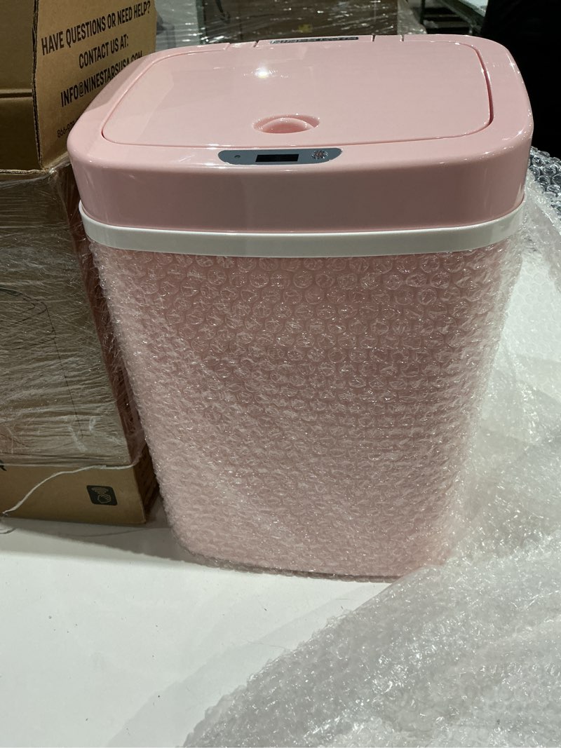 Condition photo showing Good Condition for ninestars dzt-12-5pk bedroom or bathroom automatic touchless infrared motion sensor trash can, 3 gal 12 l, abs plastic (rectangular, pink) trashcan pink 3 gal trash can