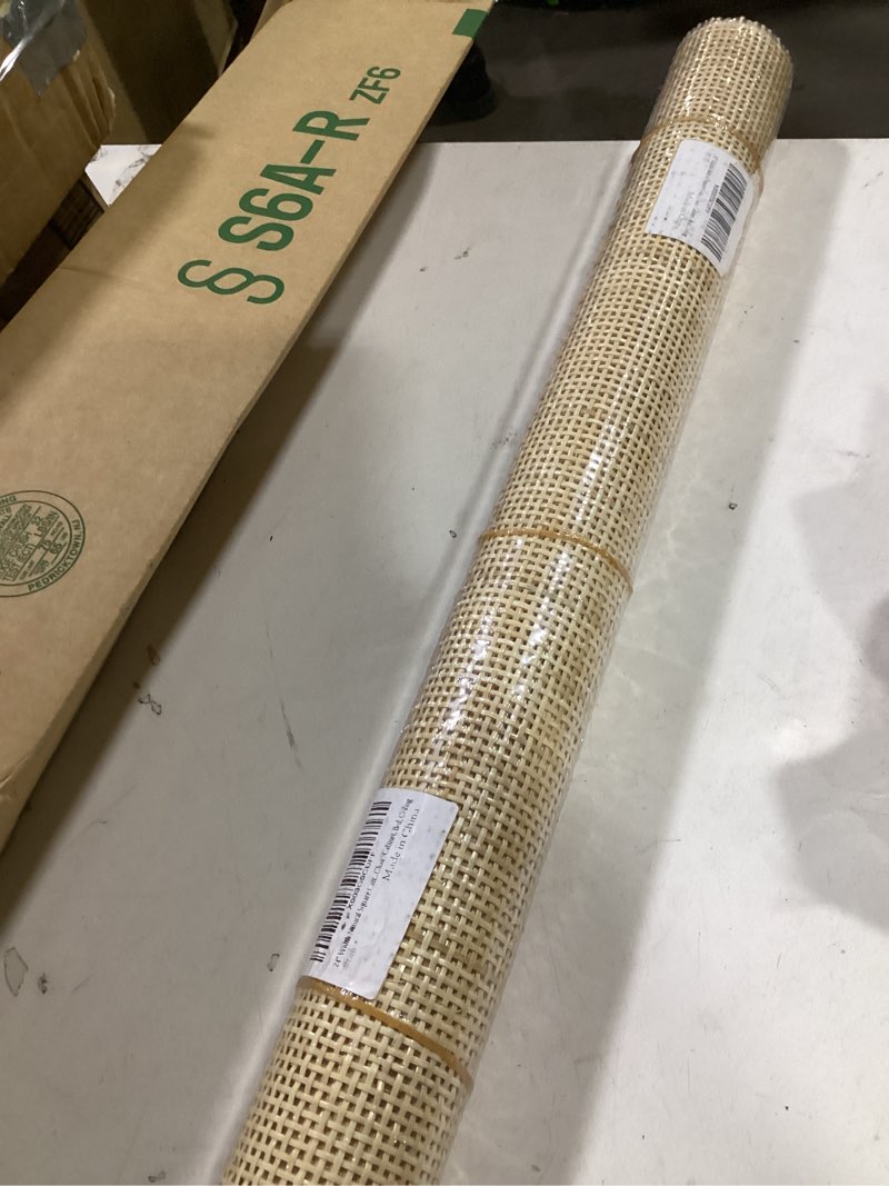 Condition photo showing Good Condition for 24" width natural square cane webbing 5feet, rattan webbing roll for caning projects, woven open mesh cane for furniture, chair, cabinet, ceiling, bed 24"w x 60"l(5feet?