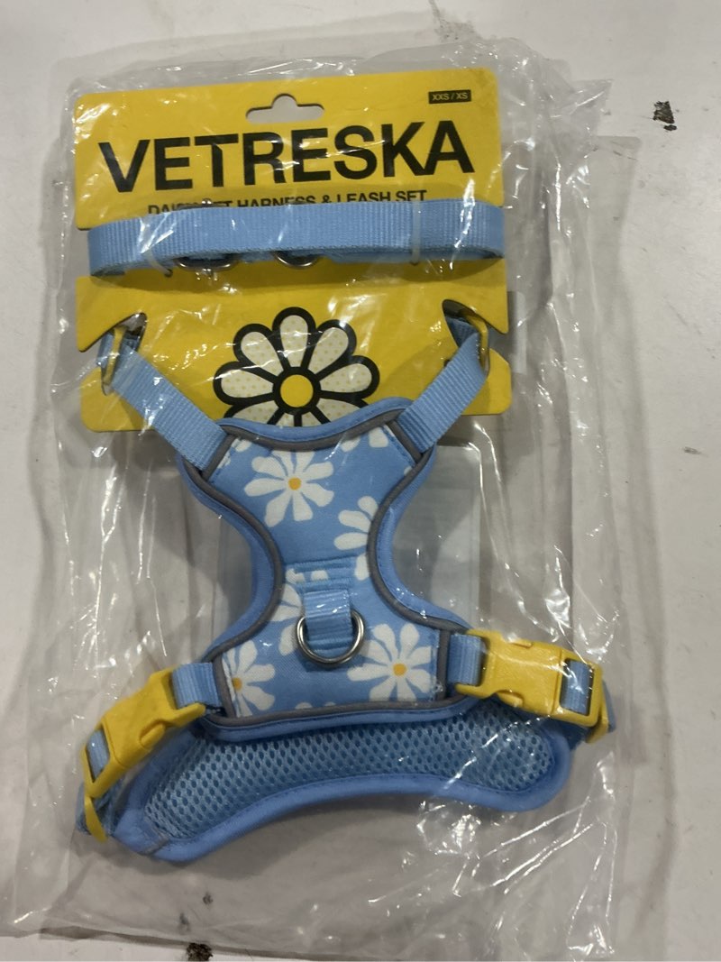 Condition photo showing Good Condition for VETRESKA Dog Harness Small Sized Dog, Adjustable Reflective No Choke Puppy Harness No Pull, Easy Control Pet Harness Vest for Dogs, Cat, Kitten, Dog Harness with Anti-Tangle Dog Leash Set, Daisy XXS