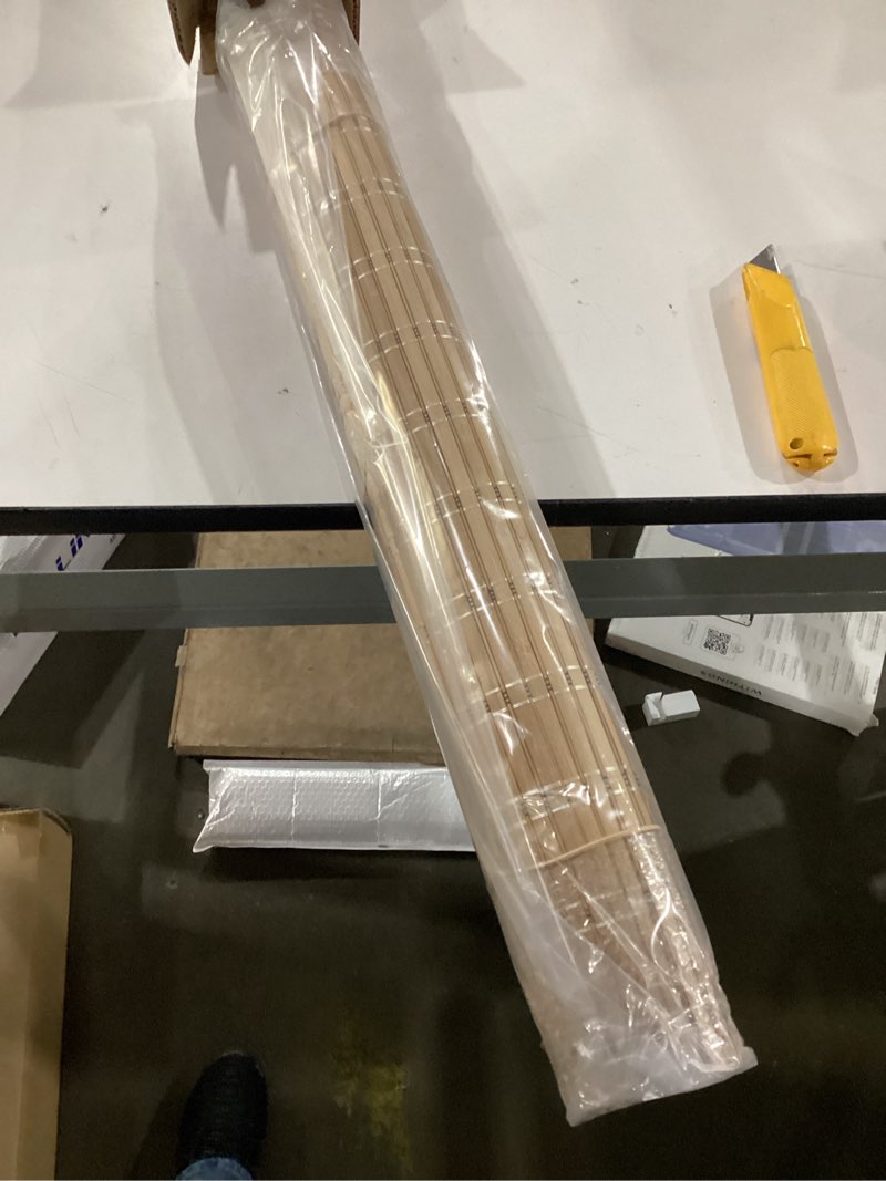 Condition photo showing New/Like New for Paramondo Outdoor Roller Shades for Patio, Exterior Waterproof Reed Roller Blinds, Outdoor Bamboo Shades for Patio, Roll Up Screen for Porch, Pergola, Balcony, Gazebo, 26" W x 48" L, Brown206 Bamboo - Brown206 26'' W x 48'' L