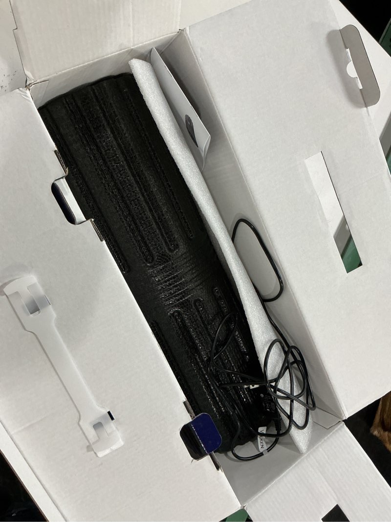 Condition photo showing As Is for vulken extra long 17” vibrating foam roller 4 speeds 3800rpm high intensity quick charge electric foam roller tissue massager for muscle recovery
