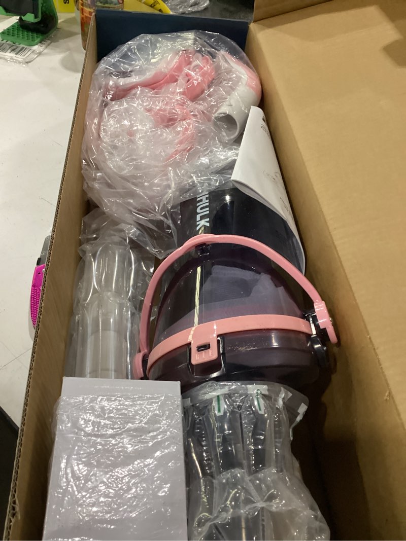 Condition photo showing As Is for enhulk pool vacuum for above ground pool with a telescopic pole, running time up to 1h, t403 handheld rechargeable pool cleaner with powerful suction up to 18.5 gallons/min, ideal for leaves, debris pc10 pro pink