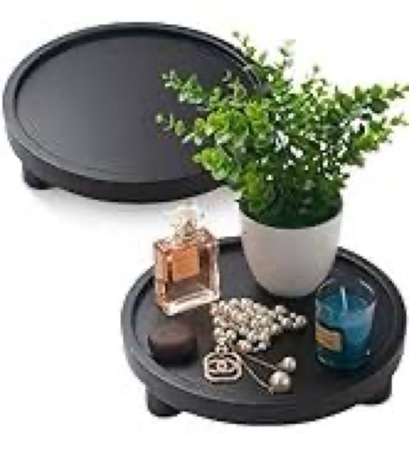 Defined Deco Wood Riser for Decor,10"Wood Pedestal Stand for Display,Round Wooden Tray Decor for Dis