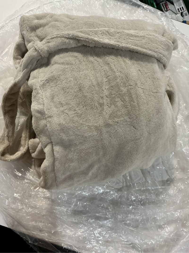 Condition photo showing Good Condition for turkish cotton terry robe, l, birch