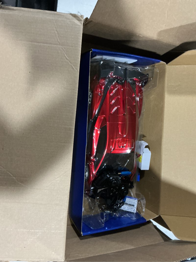 Condition photo showing As Is for v991 2-in-1 transform robot rc car, 1:10 large transform toys remote control car with gesture sensing, one-key deformation, led lights & sound effects, cool toy gift for boys and girls 4-6 7 8 9(red)