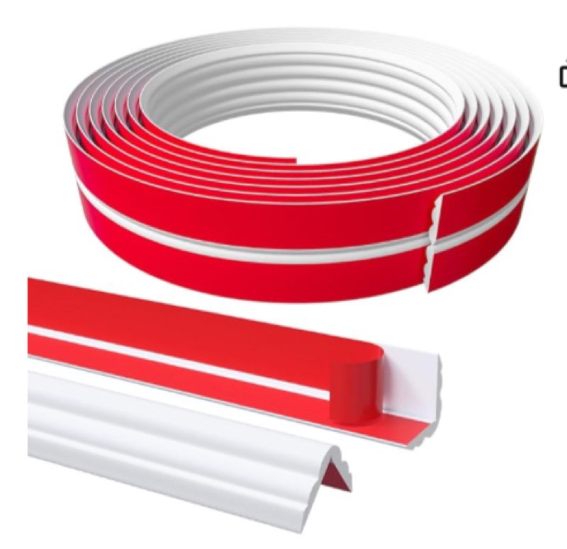 Flexible Wall Protector, 2.36in x 22FT Self Adhesive Corner Guard & Edge Protector, Thickened Moulding Trim, Peel & Stick Wall Molding Trim for Edge & Ceiling 2.36inch x 22FTWhite
