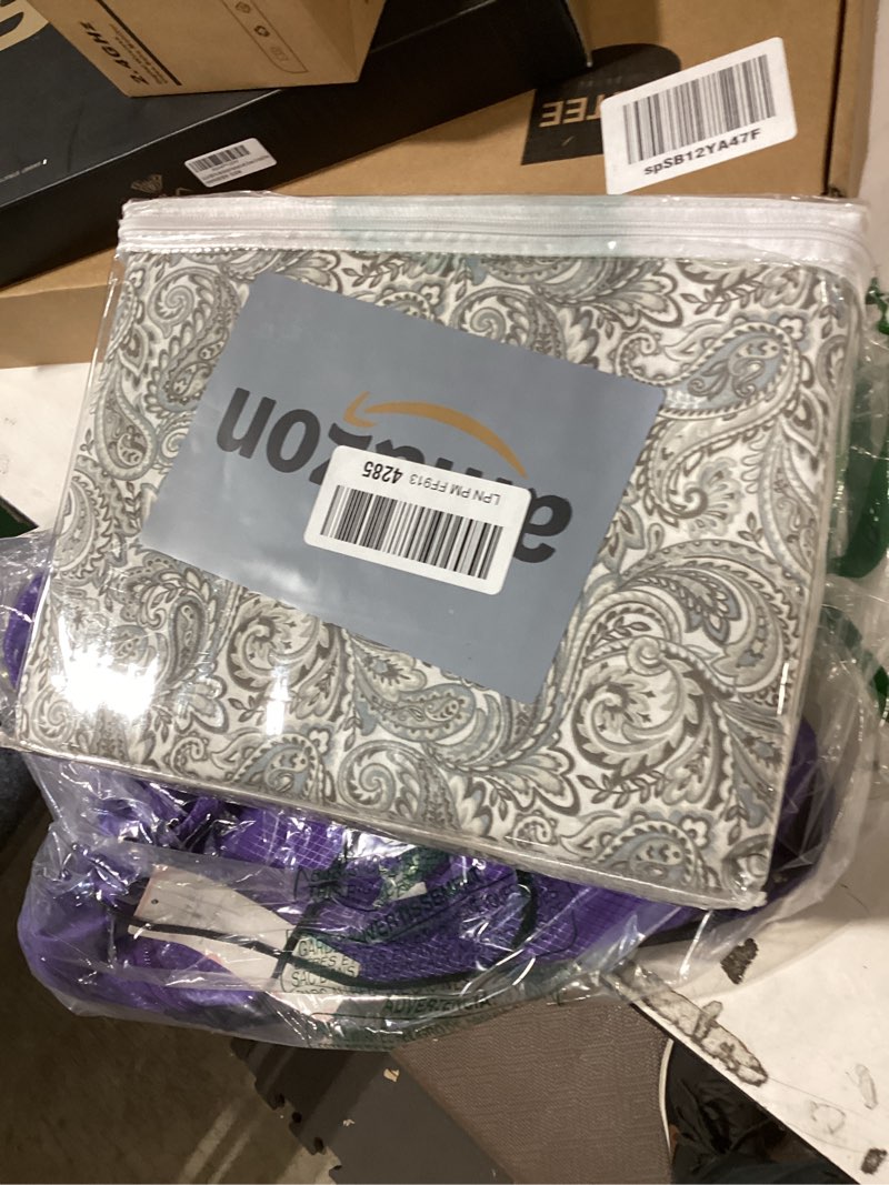 Condition photo showing New/Like New for comfort spaces 100% cotton sheets queen, breathable, naturally cool cotton sheets, soft cotton bed sheets with 14" elastic pocket fits up to 16" mattress, all seasons sheet set, paisley multi 4 piece paisley multi queen