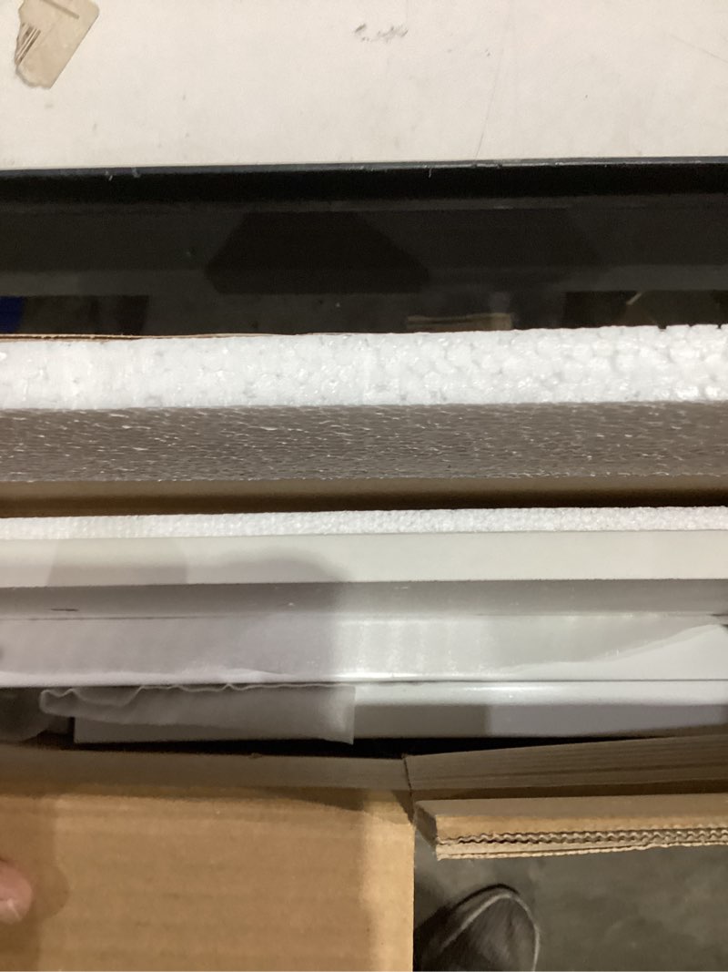 Condition photo showing New/Like New for KLSMYHOKI Portable Standing Desk Adjustable Height, Small Computer, Laptop, Mobile Stand Up Rolling Desk with Wheels, Table for Home Office, 16"x31.5" Height 27"-43.5", White