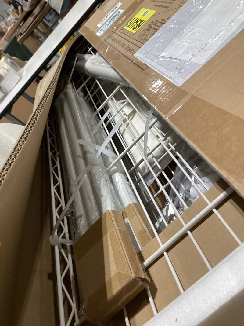 Condition photo showing Good Condition for ulifhome e15c pro garment rack l shaped clothes rack for corner?freestanding clothing racks for hanging clothes?heavy duty closet system 48.8"w x 15.8"d x 78.4"h?white rack with white dustproof cover white rack with white cover e15c pro