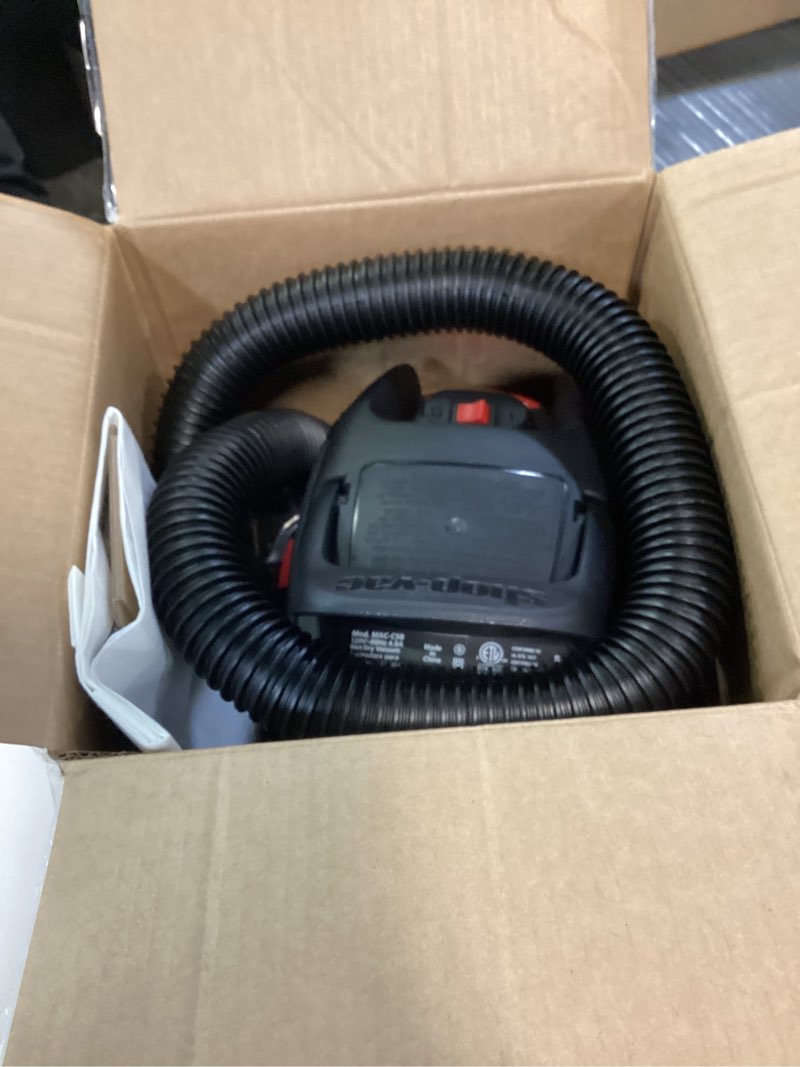 Condition photo showing As Is for Shop-Vac 2021000 1 Gallon 1 Peak Wet/Dry Vac, Portable Compact Micro Vacuum with Collapsible Handle Wall Bracket & Multifunction Accessories Uses Type A Filter Bag & Type MM Foam Sleeve Red