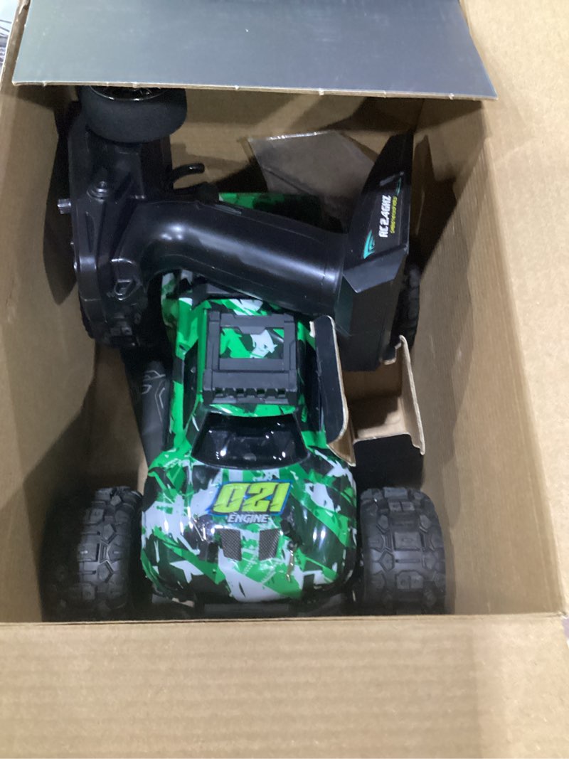 Condition photo showing As Is for 36kmh rc cars truck remote control car for adults boys age 8-12 kids,1:18 | all terrain 4x4 high speed fast off-road electric vehicle,full proportional synchronous control system, 2.4ghz dark green