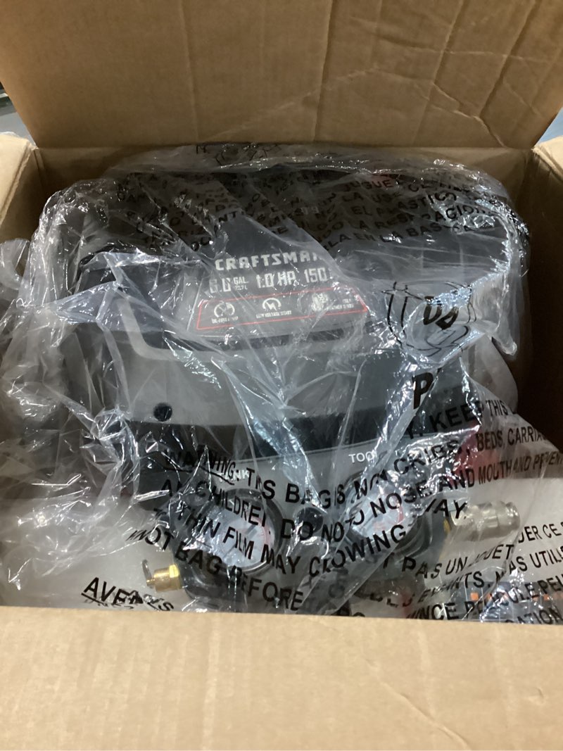 Condition photo showing As Is for Craftsman Air Compressors 6 Gallon Portable Pancake Air Compressor,Oil Free Max 150 Psi 1.0HP 2.6 CFM@90PSI Electric Air Compressor Shop Air Compressor, CMXECXA02106410