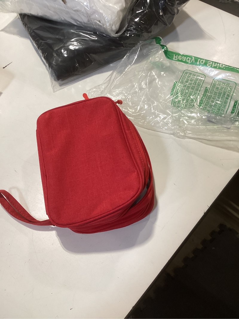 Condition photo showing New/Like New for fyy travel cable organizer pouch electronic accessories carry case portable waterproof double layers all-in-one storage bag for cord, charger, phone, earphone red