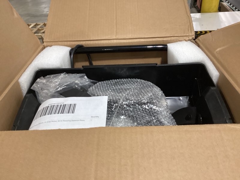 Condition photo showing New/Like New for powersmart 18-inch corded electric snow blower, 15 amp motor, 30 ft throwing distance plows 800lbs/min, adjustable chute