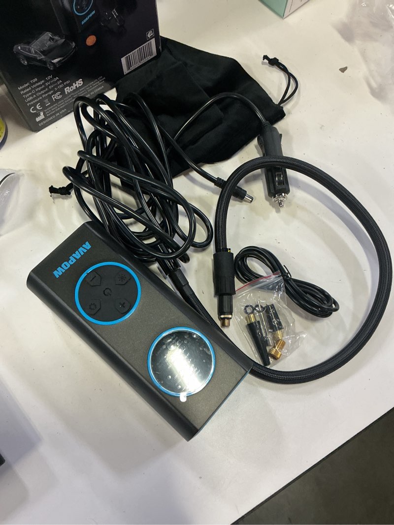 Condition photo showing Good Condition for avapow t09 dual power portable tire inflator, 150 psi cordless air compressor with digital gauge and auto shut-off for cars, bikes and motorcycles