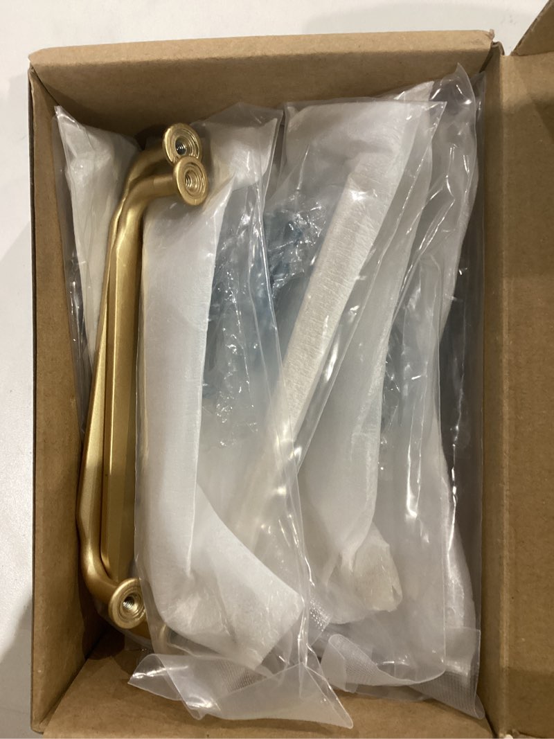 Condition photo showing As Is for 10 Pack Brushed Gold Cabinet Pulls 5 Inch(128mm) Kitchen Cabinet Handles Solid Zinc Alloy Cabinet Hardware Drawer Pulls 5" Hole Center 10Pack Brushed Gold