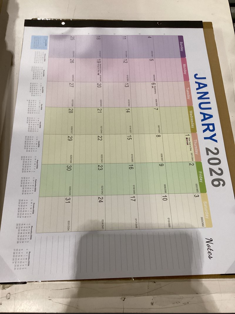 2026 Desk Calendar Large 22x17 – Desk Top Calendar 2026 with plastic cover