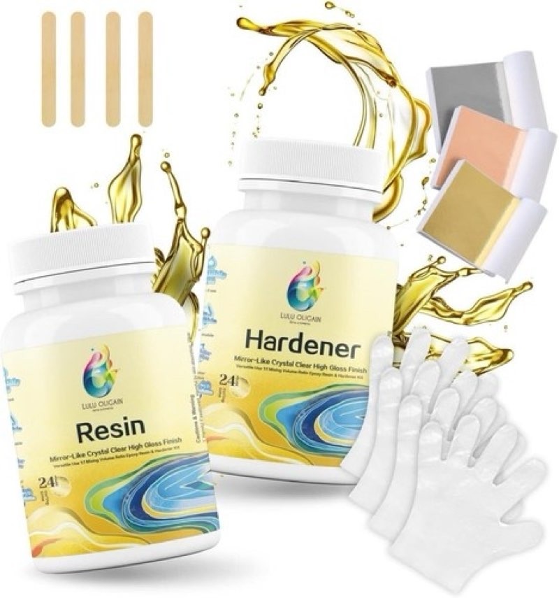 LULU OLIGAIN EPOXY RESIN KIT, CLEAR RESIN KIT FOR ARTS & CRAFTS, 34 OZ