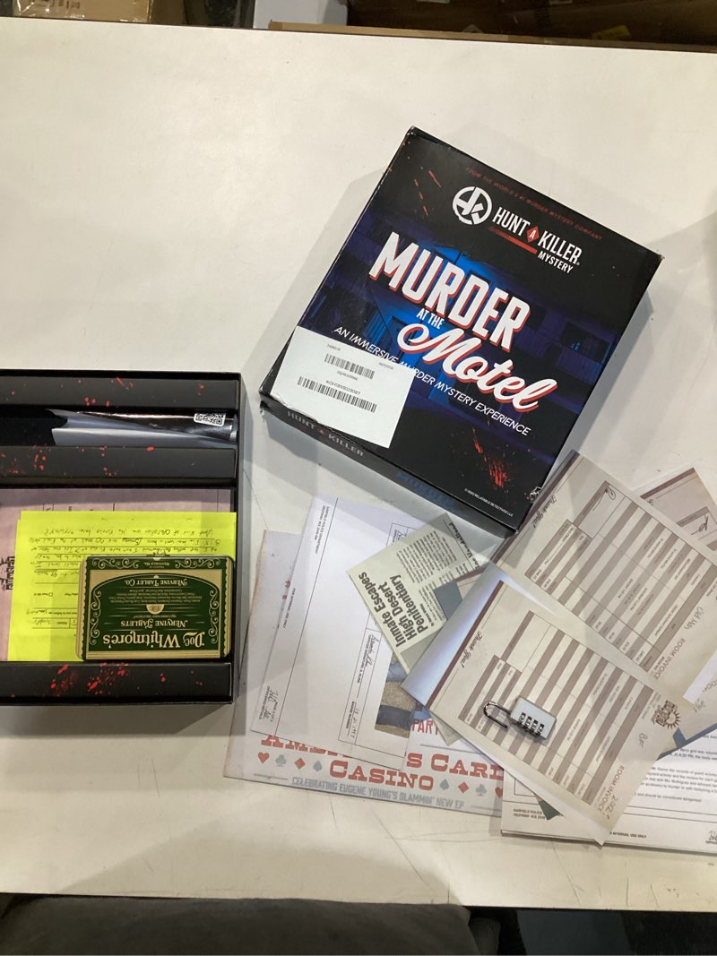 Condition photo showing Good Condition for hunt a killer murder at the motel - an immersive murder mystery experience - for true crime fans with evidence & puzzles - solve crimes at date night or family game night - age 14+