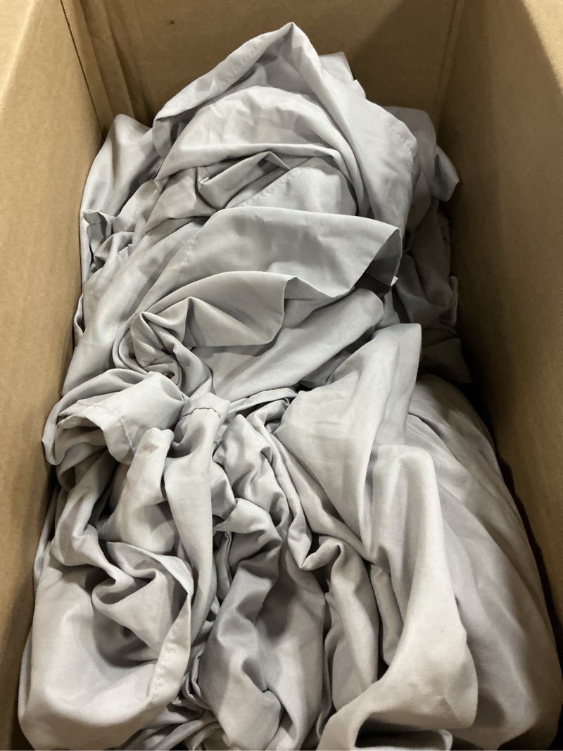Condition photo showing As Is for extra deep split king sheet set - 7 piece breathable and cooling sheets - hotel luxury bedding for women, men, kids & teens - easy secure fit - soft & wrinkle free - extra deep pockets - french grey 04 - french grey split king set