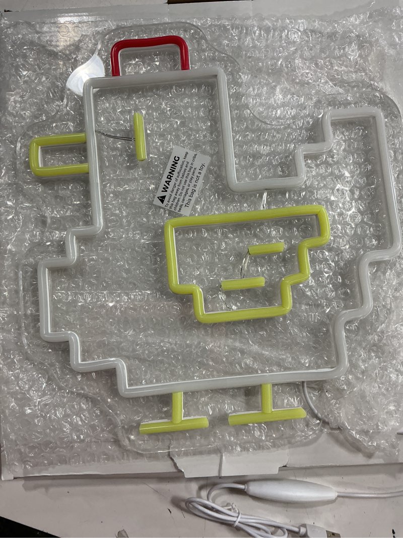 Pixel Graph Chicken Neon Sign, Cute Chicken Game LIght Sign for Gaming Room Boy Kid Bedroom Christmas Birthday Gift Led Neon Light Sign