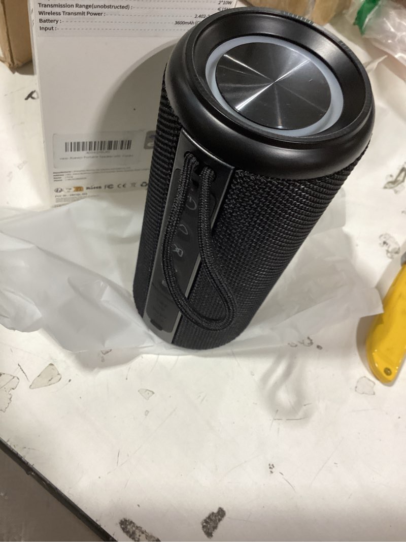 Condition photo showing Good Condition for portable bluetooth speaker, bluetooth 5.4 speaker, 30w dual speaker, 2.0 channel, deep bass, 30h playtime, colorful rgb lights, ipx7 waterproof, tws pairing for outdoor/home/party/travel, gift ideas
