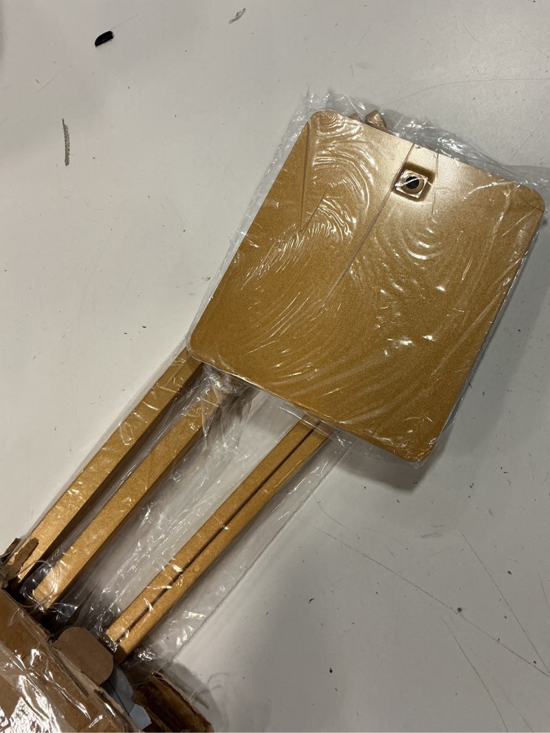 Condition photo showing Good Condition for 2 pack purse holder handbag display stand: gold hanger rack for bags, purses, and wreath, adjustable hook stand for tabletop, closet, and retail use for vendors