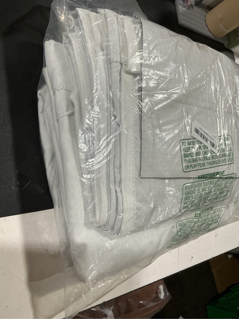 Condition photo showing Good Condition for white blackout curtains for living room bedroom full light blocking curtains 90 inches long 2 panels thick linen look thermal insulated drapes for sliding glass door farmhouse window drapes back tab 52"w x 90"l (pack of 2) white