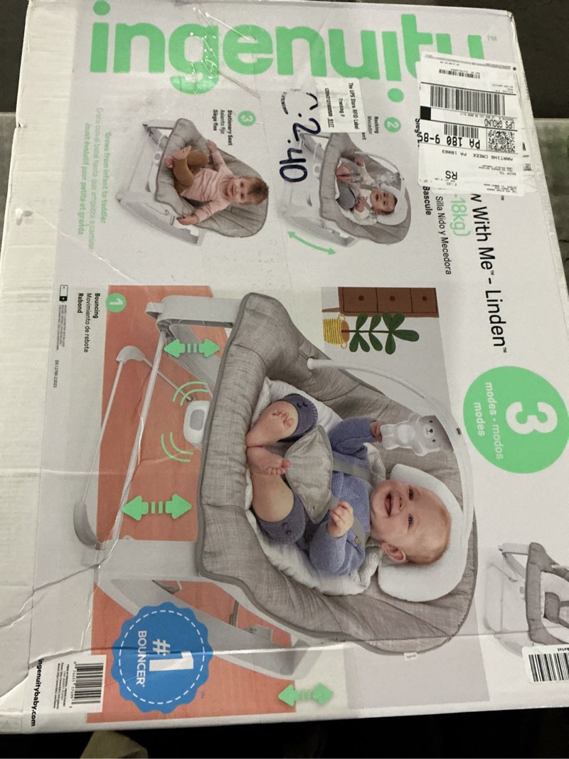 Condition photo showing Good Condition for Ingenuity Keep Cozy 3-in-1 Grow with Me Baby Bouncer Rocker & Toddler Seat - Gray