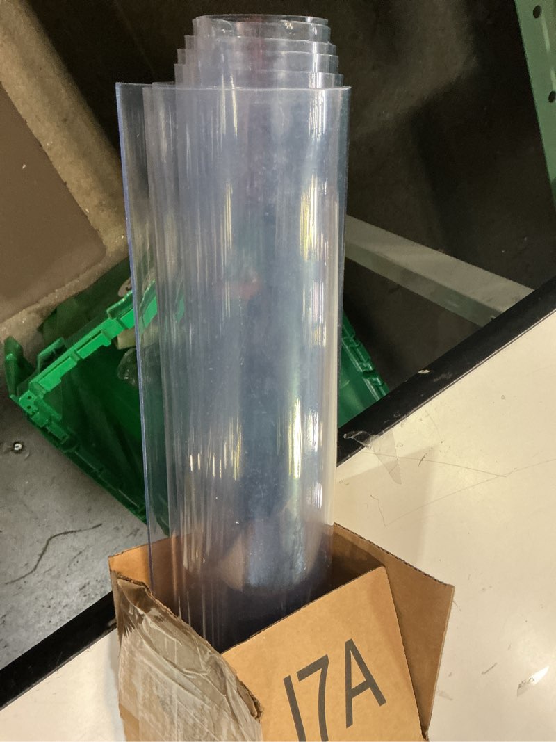 Condition photo showing As Is for Kate Transparent PVC Reflection Floor Mat - 5x4ft Clear Reflective Photography Backdrop, Durable Table Cover Protector for Studio, Waterproof and Scratch-Resistant Plastic Mat