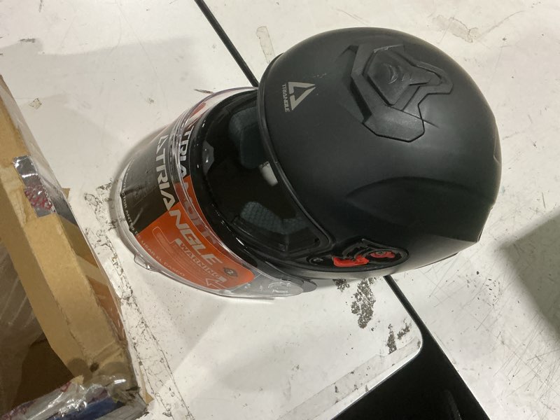 Condition photo showing Good Condition for triangle motorcycle helmet for adults, full face motorcycle helmet with tinted and clear visor meet dot approved