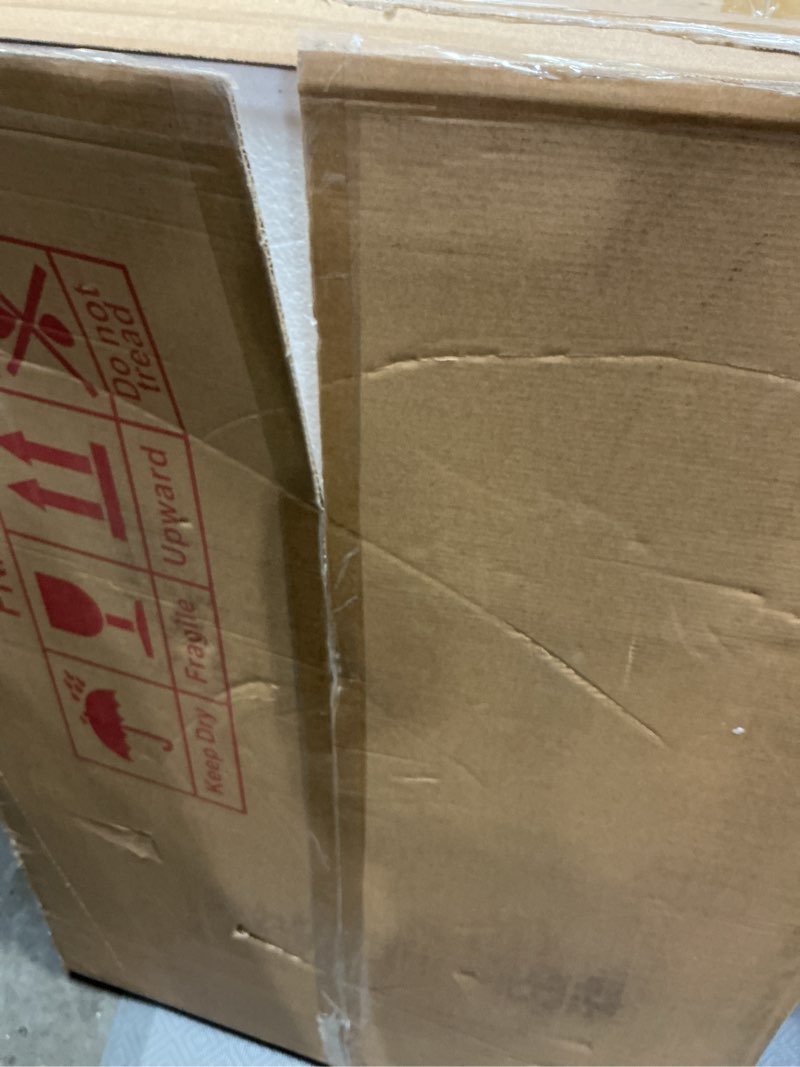 Condition photo showing Good Condition for oval solid wood mirror 39x23 inch, walnut oak frame, large wall mounted wooden makeup mirror for bedroom, living room, bathroom(walnut, 39" x 23") walnut 39"l x 23"w