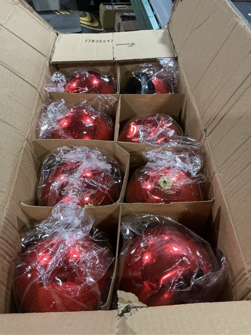 Condition photo showing New/Like New for Jenaai 10 Pack Large Christmas Ball Ornaments, 6 Inch Giant Shatterproof Christmas Tree Decorations, Big Plastic Baubles for Holiday Indoor Outdoor Home Xmas Party Decor(White)