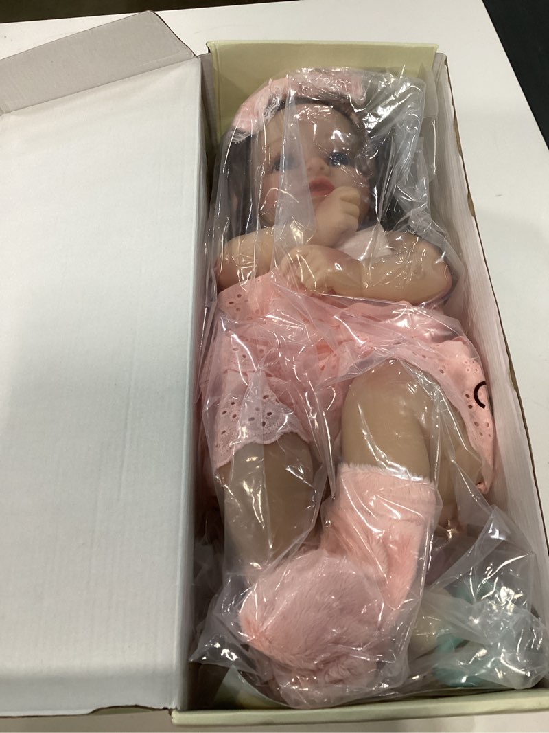 Condition photo showing New/Like New for babeside lifelike reborn baby dolls dara - 20 inch realistic-newborn baby doll brown hair girl handmade real life baby dolls with clothes and toy accessories gift for kids age 3+ white