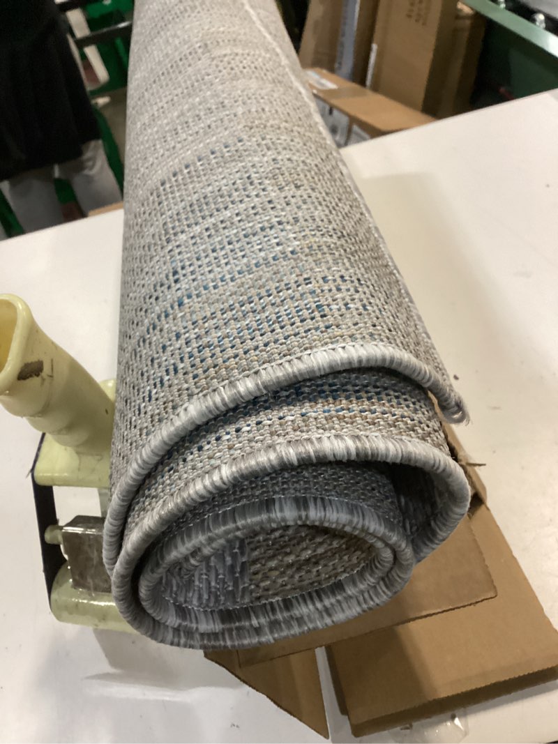 Condition photo showing As Is for loloi amber lewis topanga collection top-08 silver/natural 2'-3" x 3'-9" indoor/outdoor area rug silver / natural 2'3" x 3'9" (rectangular)