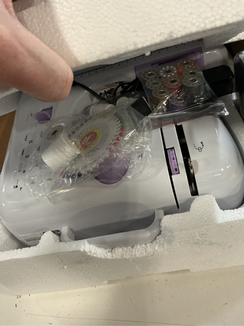 Condition photo showing As Is for owntech sewing machine for beginner multi-functional portable machine with 12 built-in stitches