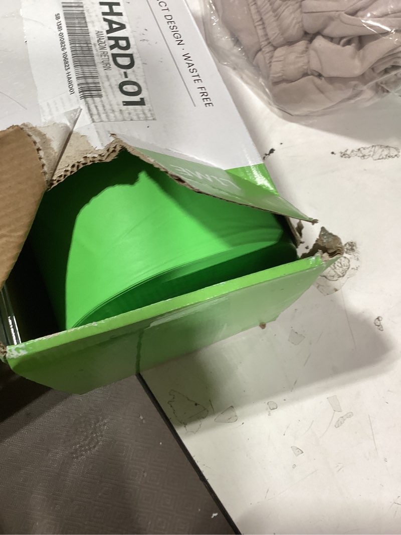 Condition photo showing New/Like New for exquisite lime green plastic 54x300in tablecloth roll, heavy duty disposable, waterproof, built-in cutter, 36 rectangle table covers, all-season 300 feet lime green