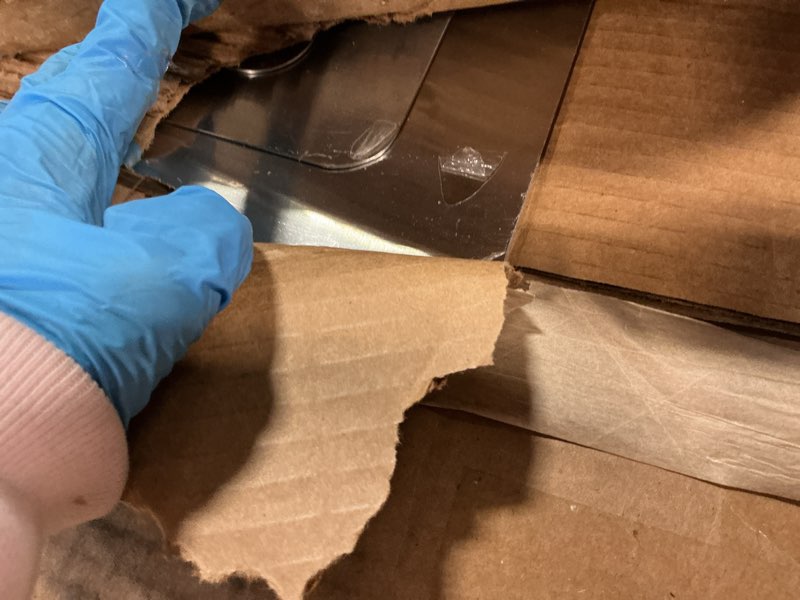 Condition photo showing As Is for Titanium Cutting Board Set of 3, Titanium Cutting Boards for Kitchen, Non Toxic, Double-Sided Food Grade Chopping Board for Cutting Meat Vegetable Fruit, Outdoor Camping 15.6"L x 0.1"W