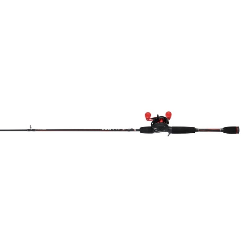abu garcia black max baitcast fishing combo, 6'6" medium rod, right/left handed reel