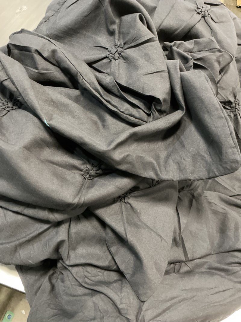 Condition photo showing As Is for CozyLux Twin Comforter Set with Sheets Black, 5 Pieces Pintuck Bed in A Bag, Twin Bed Set Gift for Family, Pinch Pleat Bedding Set with Comforter, Sheets, Pillowcase & Sham Black Twin