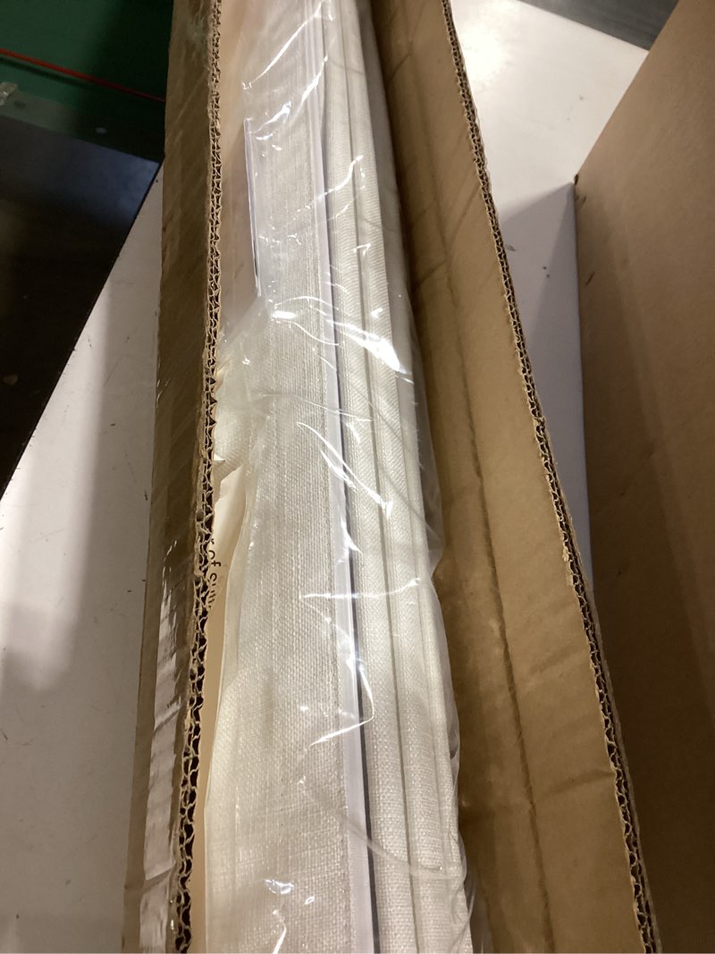 Condition photo showing As Is for Similar to AOSKY Light Filtering Roller Shades Cordless Blinds for Windows, Free-Stop Shades with Valance, 99% Blackout, Thermal Insulated Fabric, UV Protection, Natural Woven Blinds?20\" W x 72\" H, White? White 20\"W x 72\"H