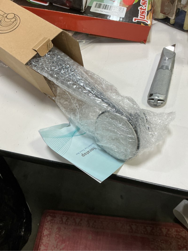 Condition photo showing New/Like New for Suction Cup Extendable 17-29" Stainless Steel Towel Bar (Matte Black)