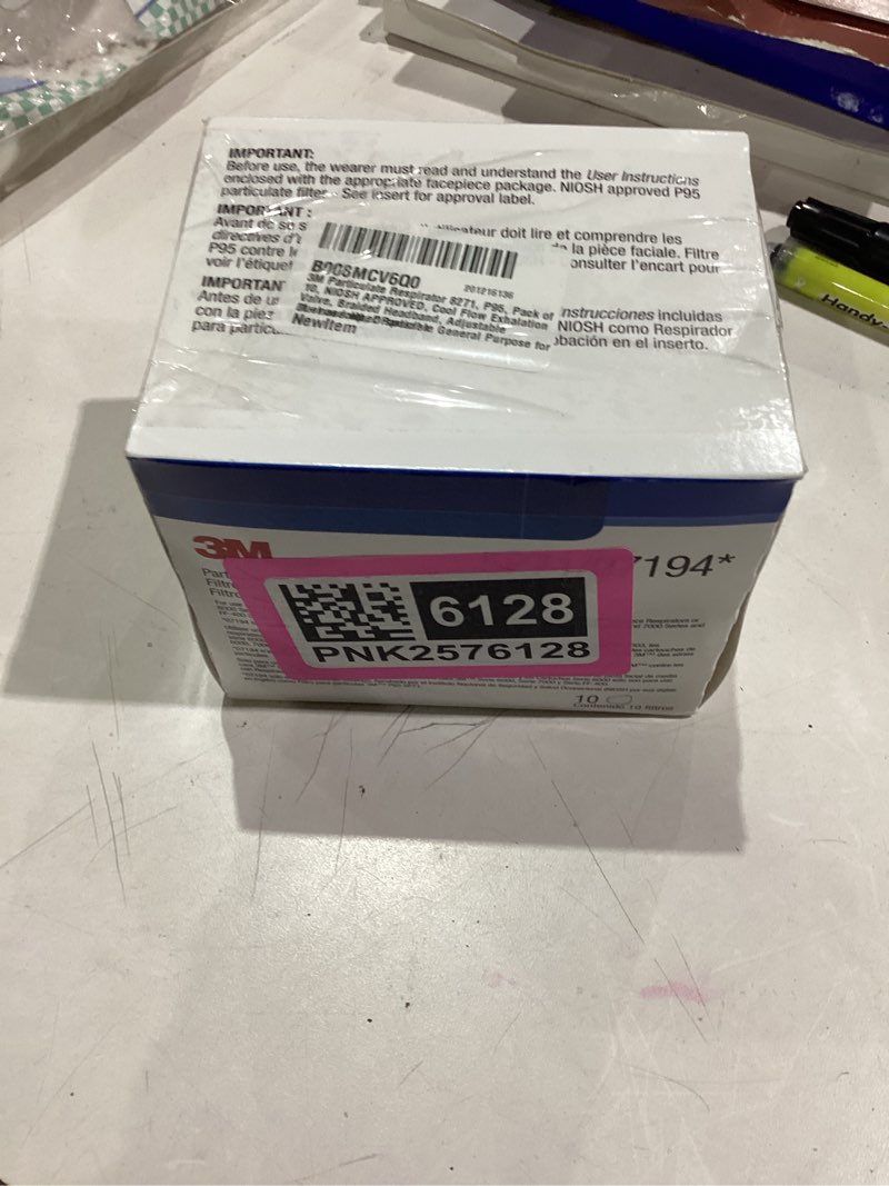 Condition photo showing Good Condition for 3M Particulate Respirator 8271, P95, Pack of 10, Cool Flow Exhalation Valve, Braided Headband, Adjustable M-noseclip, Disposable General Purpose for Dust and other Particles