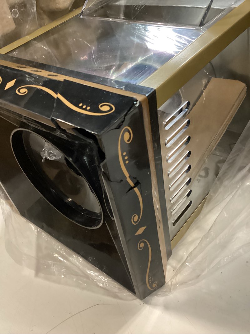 Condition photo showing As Is for Nostalgia Vintage Hot-Air Popcorn Maker Machine - Makes Up to 12 Cups - Oil-Free - Healthier Popcorn - Classic Stand-Up Cart With Wheels - Includes Kernel Measuring Cup - Black Hot Air Vintage Black