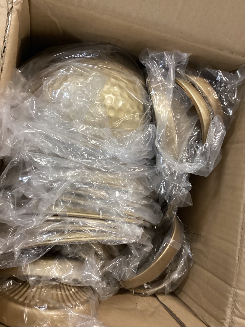 Condition photo showing Good Condition for 12 Pcs Gold Urn Vases for Centerpieces 6 Inch Hammered Compote Bowl Vases Set for Wedding Vintage Metal Vase Table Decoration with Anti-Slip Mat for Arrangement Christmas Anniversary Party
