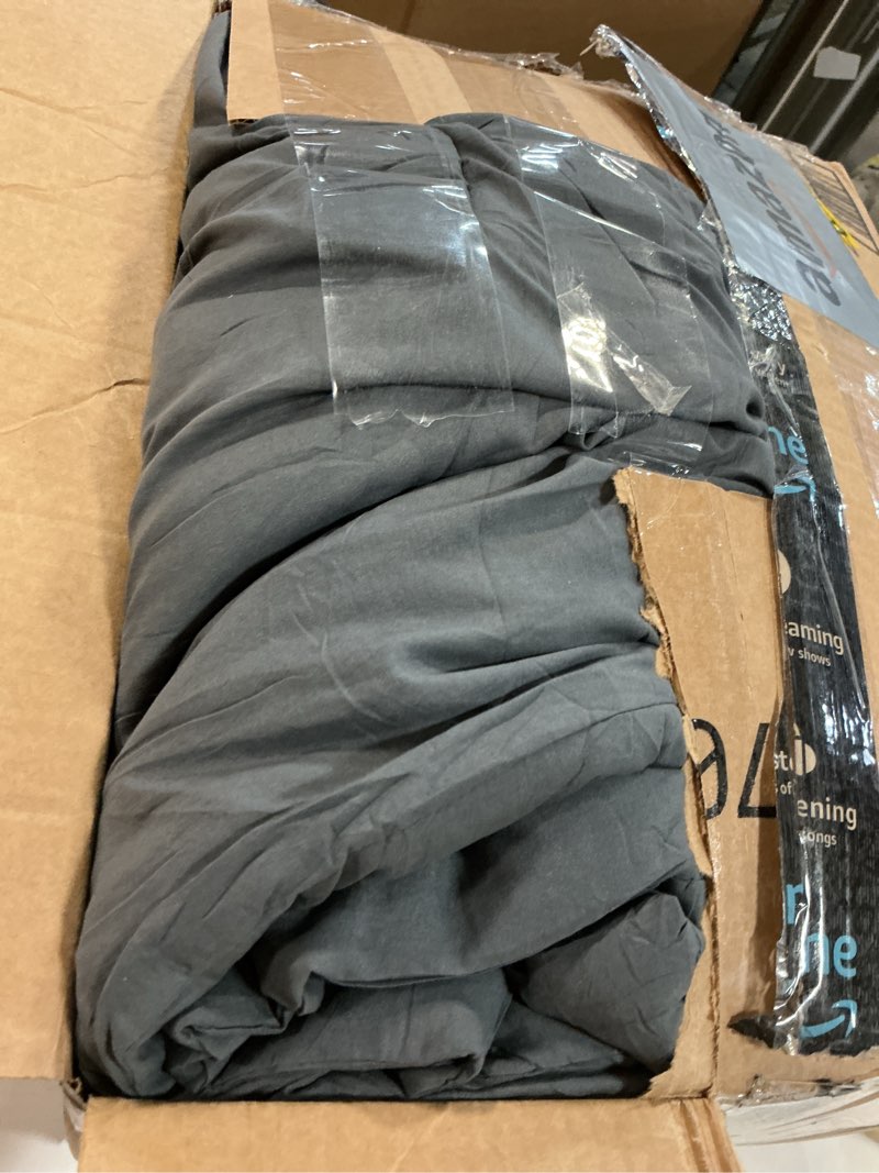 Condition photo showing As Is for Bedsure California King Comforter Set, Dark Grey Soft Prewashed Bedding for All Seasons, 3 Pieces GentleSoft™ Bed Set, 1 Lightweight Comforter (104"x96") and 2 Pillowcases (20"x36") California King(104"x96") 27 - Dark Grey